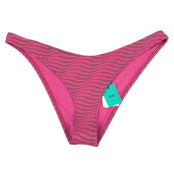 Aritzia Tna Mullholland High-Leg Bottom In Bright Rose Clove Red Size Large - Picture 3 of 7